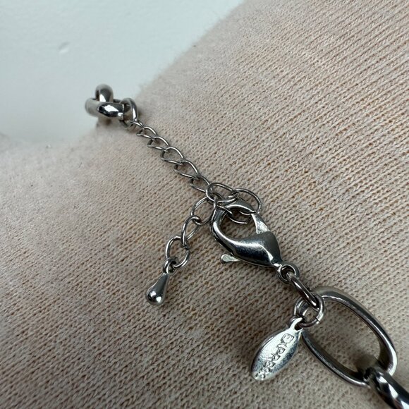 Express Silver Tone Clear Glass Chain Necklace 16-18" - Picture 6 of 7